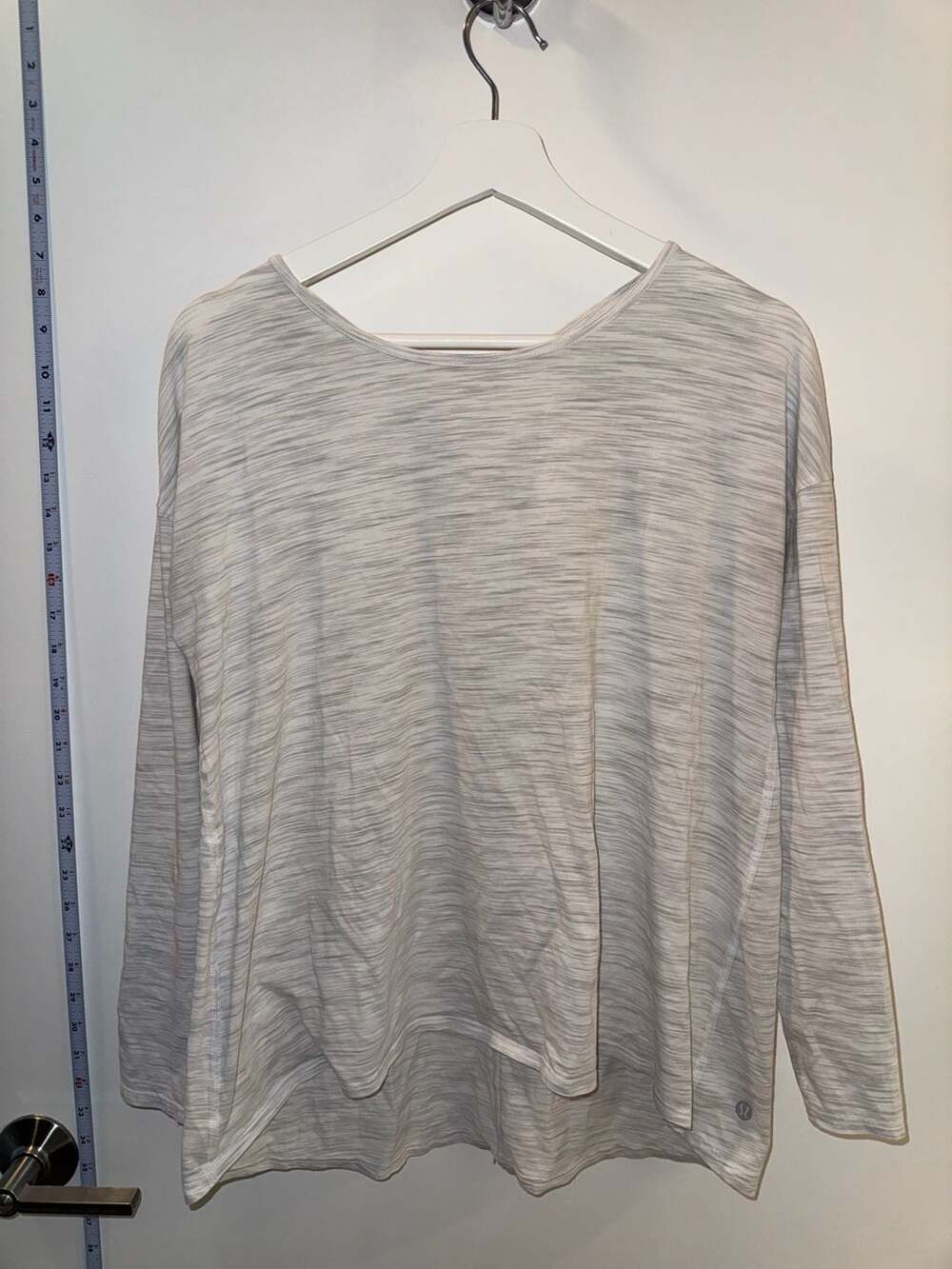 Lululemon Back Into It Long Sleeve Cross Back Keyhole Top Heathered Grey